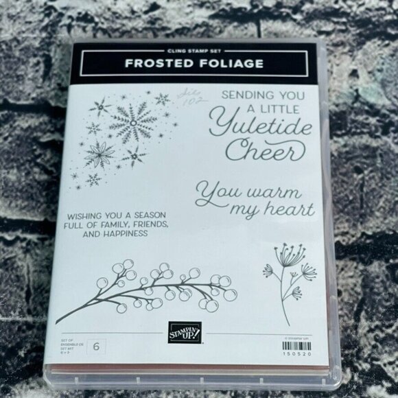 Stampin’ Up! FROSTED FOLIAGE Set of 6 Phrases Flowers Branch 150520 - Picture 1 of 11